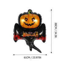 Halloween Balloons Orange Pumpkin Pattern 5Pcs Aluminum Film Party Decoration
