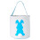 Canvas Easter Basket, Blue 23x25cm, Rabbit Print, Lightweight, Foldable, for Eggs Candy 1