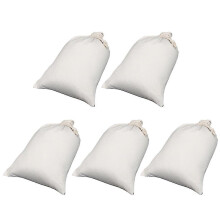 Canvaszakken 5-pack wit 25x20cm voor het bewaren van granen, fruit, snoepjes, doe-het-zelf-zakjes