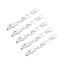 5x 4MATIC zilveren auto kofferbakdeur spatbord bumper badge sticker embleem zelfklevende tape vervanging voor -