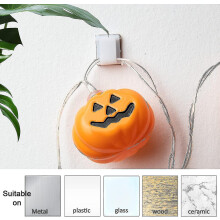 Luzes de corda de abóbora 20 LED Decoração de Halloween operada por bateria DIY 3M laranja