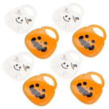 Karkkikassit kahvoilla, 140-osaiset Halloween-kurpitsakassit, erilaisia värejä, PET/PE, 4,72x4,32x0,02 tuumaa