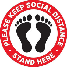 Social Distancing-Bodenaufkleber, 10er-Pack, 1,8 m große Bodenaufkleber, rutschfeste Vinyl-Aufkleber für Unternehmen, abnehmbar