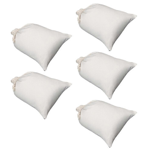 Canvas Drawstring Bags 5-Pack White 25x20cm Portable Candy Storage Pouches 2