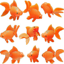 15 Pcs Artificial Aquarium Plastic Goldfish, 4x3cm Colorful Realistic Floating Ornament for Fish Tank