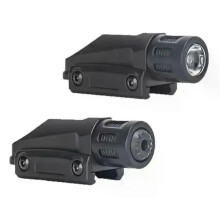 Tactical Mini Rechargeable LED Flashlight Compatible with M416 M1911 Glock G18, 20mm Guide Rail Underhung Light for Hunting Camping Fishing