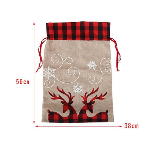 Christmas Canvas Drawstring Sack Bag for Candy Treats Party Decorations 2