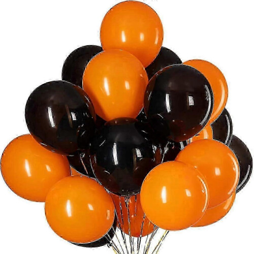 Pacote de 200 balões de Halloween, balões de látex pretos laranja de 10 polegadas para decorações de festas
