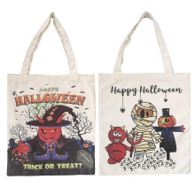 Halloween-Einkaufstasche, 2er-Pack, wiederverwendbare Süßigkeitentüte aus Vliesstoff für Halloween