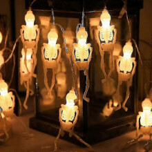 Luzes de Halloween de Olho 3D, Cordão de Luz Decorativo, Alimentação USB e Pilha, Impermeável para Decoração Interior e Exterior