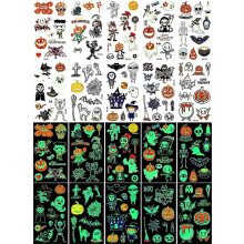 Halloween Temporary Tattoos, 10 Sheets Glow in the Dark Waterproof Stickers, 100 Designs