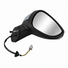 Espejo Retrovisor Eléctrico Calefactable Derecho con Intermitente, Compatible con Ford Fiesta Mk7 2008-2012, Carcasa Imprimada, 6 Pines 8 Agujeros