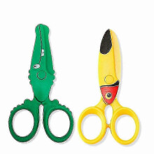 Mini-Gartenscheren, 2er-Pack, sichere ABS-Klingen mit runder Spitze, Gelbgrün, für Kinder von 3–5 Jahren