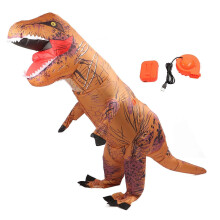 Nafukovací kostým dinosaura pre dospelých, Halloweensky kostým s fúkačom, ľahká látka, na batérie (batérie nie sú súčasťou balenia)