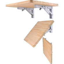 Wall-mounted Folding Table Hinge, 330 lbs Load Capacity, 2-Pack, Kitchen Folding Table Accessory(Excludes wooden boards)
