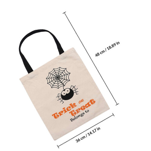 Canvas Candy Bag for Storage, Assorted Color Halloween, 2-Pack 1