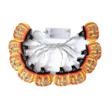 Decoração de corda de luz de caveira de abóbora de Halloween pendurada 10 luzes LED para decoração de feriado de porta de janela
