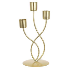 Three Arm Iron Candelabra Taper Candle Holder Wedding Table Centerpiece Gold