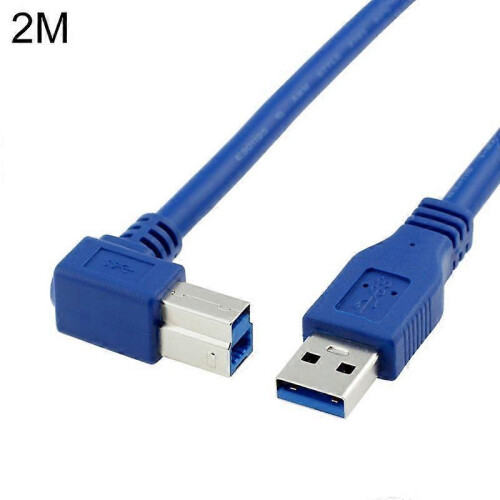Cabo USB 3.0 tipo B 2m ângulo reto de 90 graus, compatível com impressora de alta velocidade, USB 3.1 Gen 1 5 Gbps