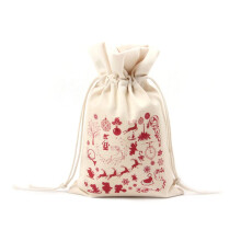 Grand sac à cordon en toile, grand sac à bonbons réutilisable pour cadeaux de fête de noël du père noël