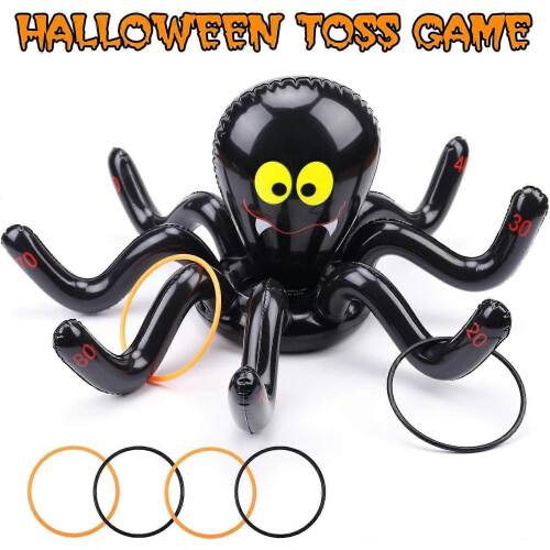 Jogo de arremesso de anel de aranha inflável de 12 polegadas para festa de Halloween em ambientes internos e externos 1