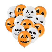 Palloncini Halloween 24 pezzi con nastro di seta, lattice, motivi assortiti per la decorazione della festa