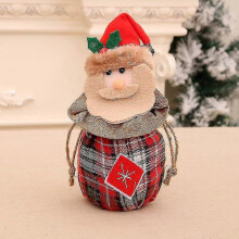 Sacs à bonbons de Noël, lot de 3, tricot rouge, motif de Noël 3D, pour le rangement des fêtes