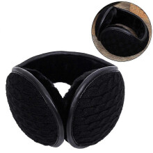 Earmuffs Noise Cancelling Warm Soft Plush Portable for Outdoor Activities Black