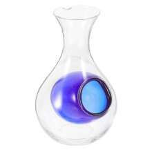 Carafe à vin en verre avec cavité de glace, saké froid, whisky, aérateur de vin, bleu