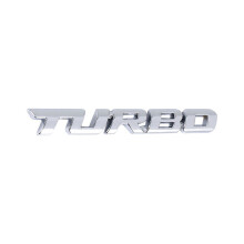 Turbo Universaali Auto Moottoripyörä 3D Metallinen Tarra, Hopea