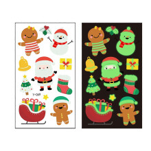 Luminous Christmas Kids Temporary Tattoos Assorted Santa Snowmen Elves Trees Designs 10.5x6cm