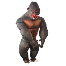Nafukovací kostým King Kong pre dospelých, realistický oblek s gorilými svalmi s kožušinou na halloweensku párty