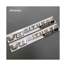units of adhesive V8 BITURBO 4MATIC+ emblem for Mercedes Benz AMG W117 W205 C63 E63 W212 W176 A45 GLA45 car fenders