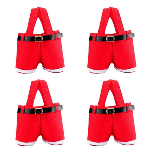 Non-woven Kerstbroek Kerstzakken, Rood, 4-Pack, S/M/L, Snoepcontainer