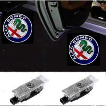 Alfa Romeo compatible door lights (2-pack) with ghost logo projector, waterproof, with entry lighting