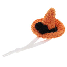 3 szt. Mini pomarańczowe kapelusze wiedźmy dla zwierząt Halloween lekkie włókno poliakrylowe
