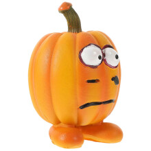 Resin Pumpkin Doll Halloween Ornament Orange Decorative Figurine 3.54 Inch