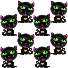 Black Cat Foil Balloons 24 Inch Pack of 8 Halloween Spooky Party Balloon Decorations