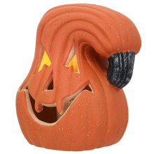 Pumpkin Light Ornament Orange PE Halloween Glowing Decoration 16x12x11cm Battery Not Included