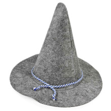 Kapelusz czarownicy szary filcowy 55-60 cm dodatek do kostiumu do dekoracji na imprezę Halloween