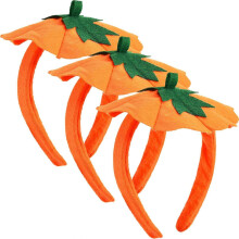 3 pièces bandeaux de citrouille Halloween cerceaux de cheveux pour enfants femmes filles non tissés Orange
