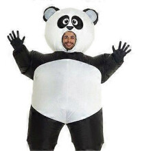 Kostým halloweenská nafukovacia panda s čiernym ramenom jednej veľkosti