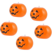 20 LED Halloween Balloons with Pump, Light Up Pumpkin Latex Balloons for Party Decor