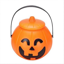 Seau à citrouille en plastique, seau à bonbons d'Halloween, Orange, récipient pour bonbons ou friandises, 11x15cm