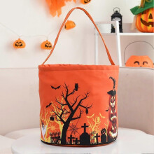Sacs à bonbons orange d'Halloween avec seau à citrouille ou à friandises à lumière LED, moyen, léger et réutilisable