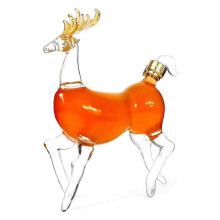 Carafe à whisky en verre borosilicaté, conception en forme de cerf, 500ml, aération hermétique