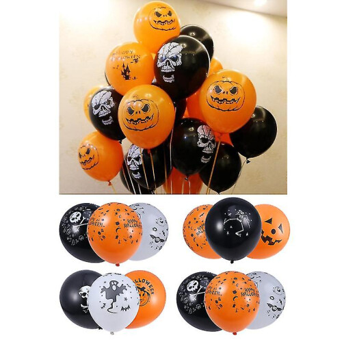 Balões de Halloween, 100 pacotes de látex, 12 polegadas, cores sortidas para decorações de festa de Halloween 1