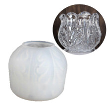 Recipiente gótico de molde de silicone, copo vitrificado, suporte de vela, fundição de resina, -40-230 C, 2,8 x 2,5 polegadas.