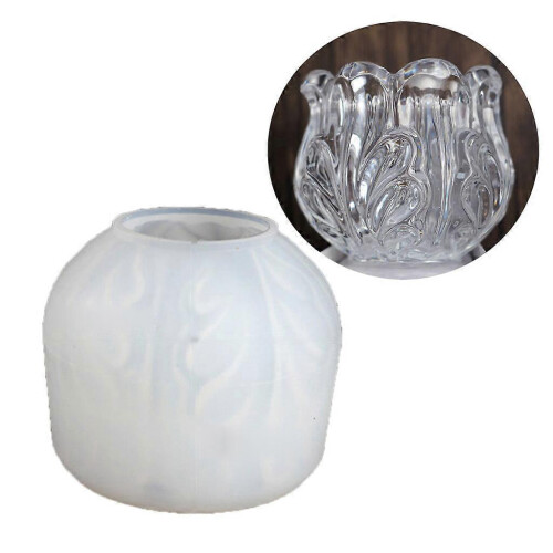 Recipiente gótico de molde de silicone, copo vitrificado, suporte de vela, fundição de resina, -40-230  C, 2,8 x 2,5 polegadas.