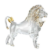 Carafe à vin Lion en verre soufflé à la main, 750ml, pour liqueur, eau, jus